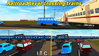 Indian train crossing3d railway gate mahamana train departure