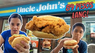 BURGER na may KONTING TINAPAY—89PESOS lang! | Uncle John's | Food Hug: The Fam Vlog