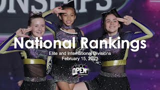 February 15, 2023 - National Rankings for Elite and International Divisions