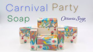 Carnival Party soap   – soap making Tutorial – Subtitled