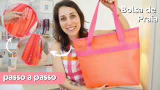 BOLSA DE PRAIA fácil e rápida de fazer | Com fechamento em zíper | Aprenda passo a passo