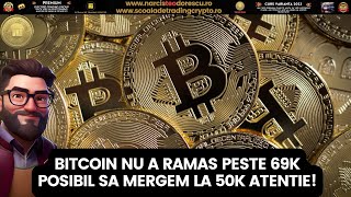 ATENTIE BTC NU A TINUT SUPORTUL DE LA 69K URMEAZA 50K SAU 90K! Ce facem ne panicam sau mai cumpărăm?