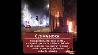 #UltimaHora - #Israel▶️ Se registran fuertes explosiones y múltiples impactos de misiles en Tel Aviv