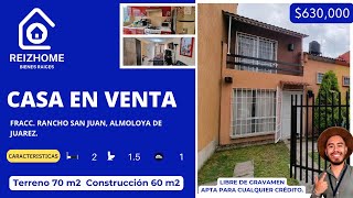 CASA REMODELADA EN VENTA EN RANCHO SAN JUAN EN ALMOLOYA A 25 MIN DEL CENTRO DE TOLUCA 😎