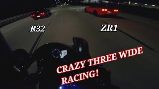 Full Night of Street Racing with Nitrous!!! R32 GTR