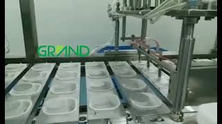 4 Lanes Liquid Filling and Cap Pressing Machine for Sauce Cup Filling Sealing and Capping Machine