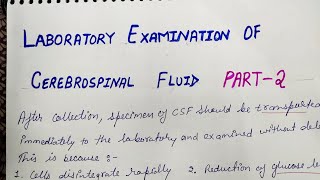 Laboratory Examination of CSF