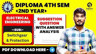 Diploma 4th Sem EE Suggestion🔥| Switchgear & Protection Suggestion Questions 😱🔥#diploma