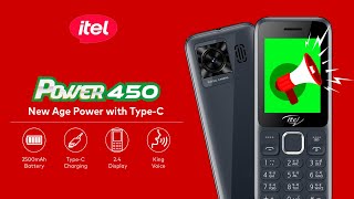 ITEL Power 450 | Телефон оснащен зарядкой Type-C и поддерживает автономную работу до 15 дней