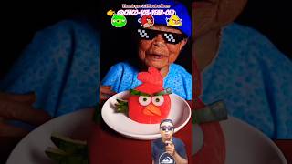 NENEK MUKBANG BUAH ANGRY BIRD #mukbang #funny #food #eating #dubbing #comedy