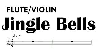 Jingle Bells Flute Violin Sheet Music Backing Track Partitura #christmas #carol