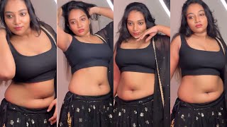 Mallu model surya praba latest black saree hot photoshoot video🥭😲#mallumodel#actresshot