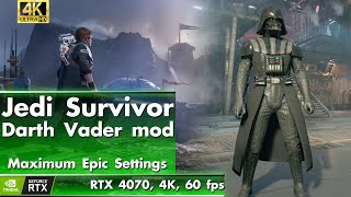 Jedi Survivor Darth Vader Mod - 1000th Video!! [RTX 4070, 4K, 60 FPS]