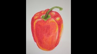 Drawing - Red Pepper With Oil Pastel