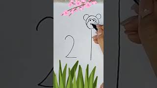 How to draw a monkey easily and quickly #SHORT