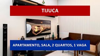 AP1217- TIJUCA, Lindo apartamento, sala, 2 quartos (1 suíte), cozinha, área, quarto serviço