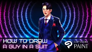 How to Draw a Guy in a Suit | Sdigital art tutorial in Clip Studio Paint