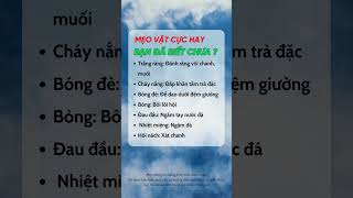 Mẹo Vặt Cực Hay Bạn Đã Biết Chưa ? #duocsihuongtra #suckhoe #shorts