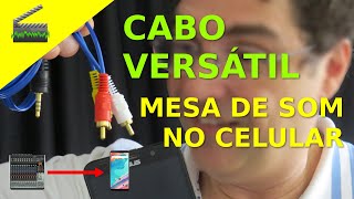 🎬 Cabo versátil para conexão da mesa de som no celular para Lives.