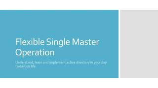 Brief idea about Flexible Single Master Operation