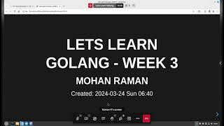 Lets Learn GoLang | Tamil | Week 3