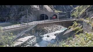 Train Ride From Göschenen to Andermatt in Swiss Alps