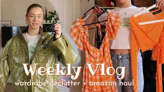 HUGE wardrobe declutter + amazon haul // VLOG