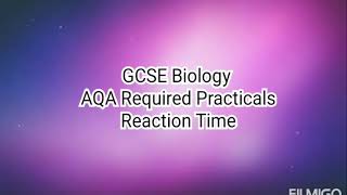 Reaction Time. GCSE Biology. Paper 2.  AQA Required Practical.