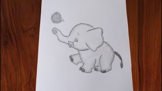 How to draw a cute Elephant  // How to draw Elephant // Elephant drawing #elephantdrawing