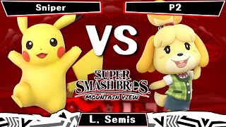 Sniper (Pikachu, Fox) vs P2 (Mewtwo, Piranha Plant, Donkey Kong, Isabelle) - Losers Semis