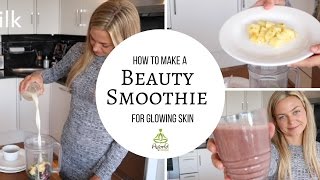 How to Make a Beauty Smoothie For Clear & Glowing Skin! Frozen Berries and Pine Pollen Powder