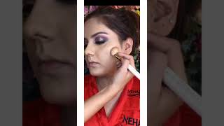 #shorts/pink smokey with glittery eyes bridal makeup look/engagement ring 💍ceremony/reception makeup