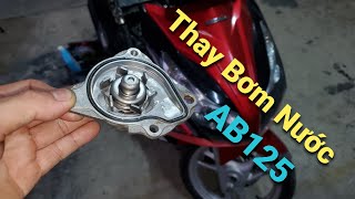 Thay bơm nước giải nhiệt AB125 bị xì phốt_[Xe & Tự Sửa Xe]