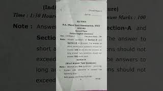 b.a. 3 year English second paper 2022