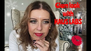 Holiday glam makeup look with HAUS LABS