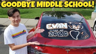 GOODBYE MIDDLE SCHOOL!!! Quarantine Graduation Parade  - It's Official Evan is Going to High School!