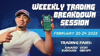 Weekly Trading Breakdown Sessions: GOLD, US30, EU, GJ Trading Pairs | February 20-24, 2023