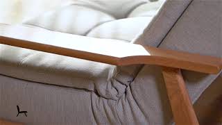 Dublexo Frej Sofa Bed & Chair w/Oak Arms & Legs, Dublexo Eik Chair w/Oak Legs by Innovation Living