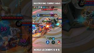 MOBA LEGENDS 5 v 5 🤯🤯 #shorts Destroying Turret Solo l IQ GOD Swasti