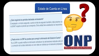 Preguntas frecuentes sobre el estado de cuenta de la ONP