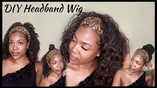 HOW TO MAKE YOUR OWN HEADBAND WIG WITH HALF WIG | DIY CHEAP SYNTHETIC HEADBAND WIG | 5 WAYS TO STYLE