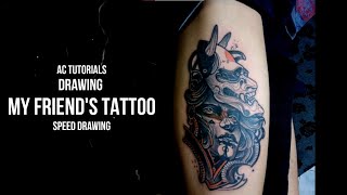 Speed Drawing: Drawing My Friend's Tattoo; Happy Birthday Buddy