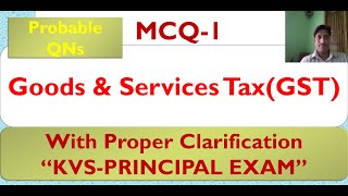 Goods & Services Tax(GST):MCQ-1