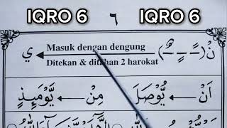 iqra buku 6 halaman 6 | cara pemula cepat fasih baca quran dan memahami tajwid idgham bighunnah