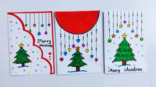 easy christmas card making/merry Christmas card/christmas greeting card/how to make christmas card