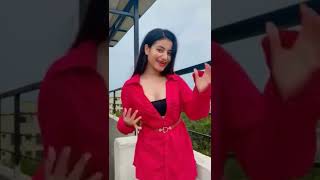 hot Delhi girl | Making a tiktok on the terrace | Red upper and black inner