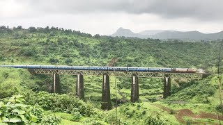 Monsoon Railway - Mangaladweep Express climbing the Kasara Ghat - August 2019