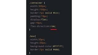 CSS flex-direction property (row)