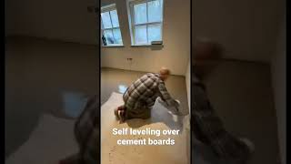 Self leveling over cement boards.