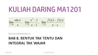 Kuliah Daring MA1201 Sem II 2022/2023